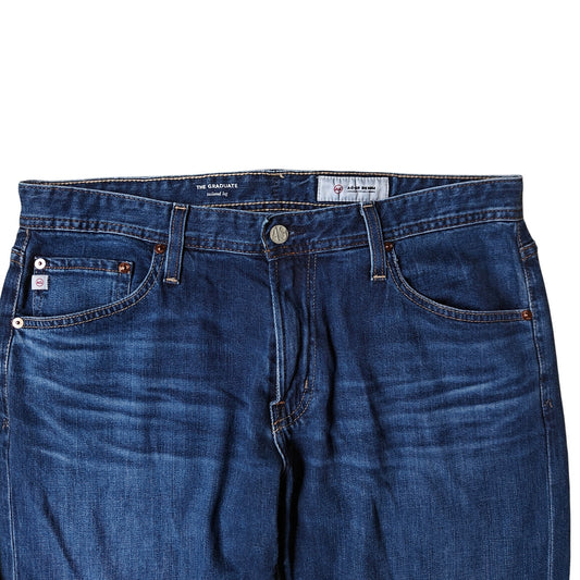 AG Adriano Goldschmied Men’s Blue Denim Jeans Slim Straight Dark Wash 34x32