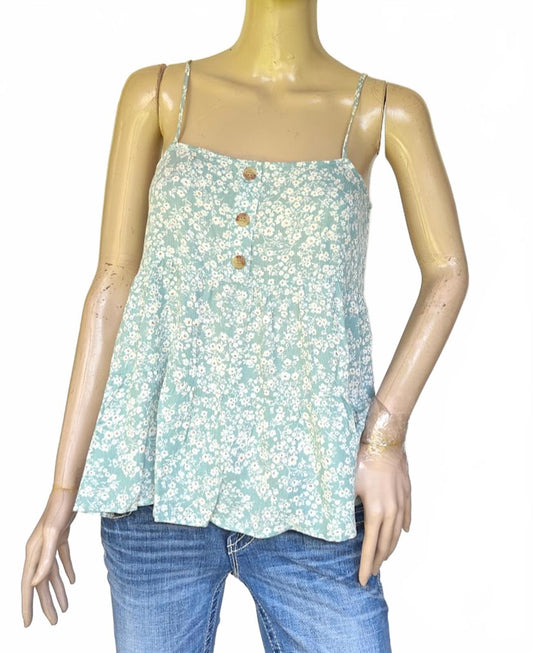 Paper Crane Floral Button Cami Tank Top Size XS