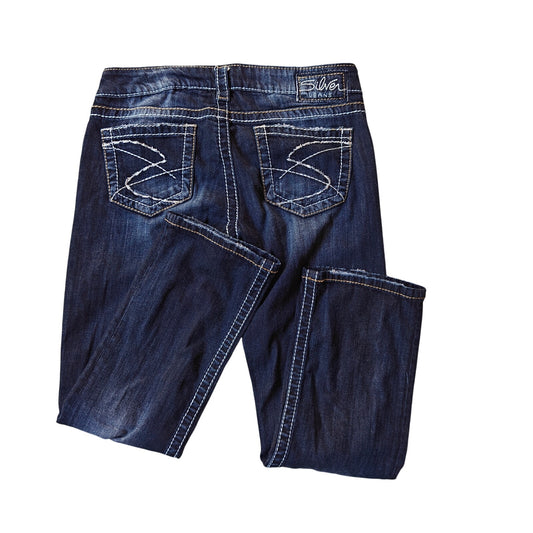 Silver Jeans Co. dark wash straight/bootcut Santorini Capri jeans