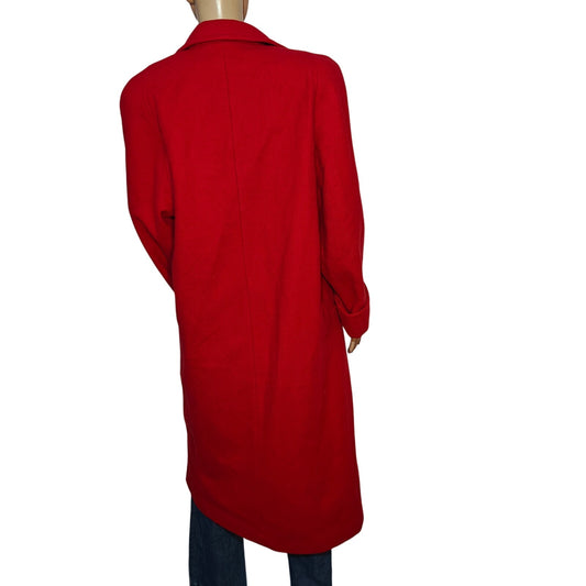 Vintage Jofeld by Forstmann Red Wool Blend Overcoat Made in USA