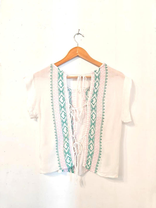 LA Hearts Embroidered Crop Top - Size S