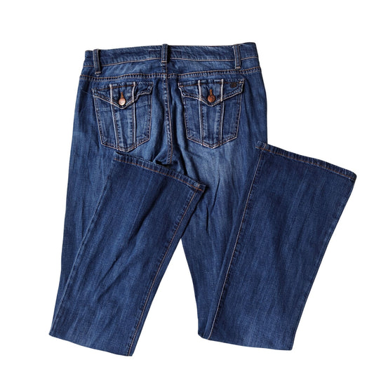Joe’s Jeans Rocker Bootcut Women’s Size 27 Blue Denim Flap Pocket Stretch
