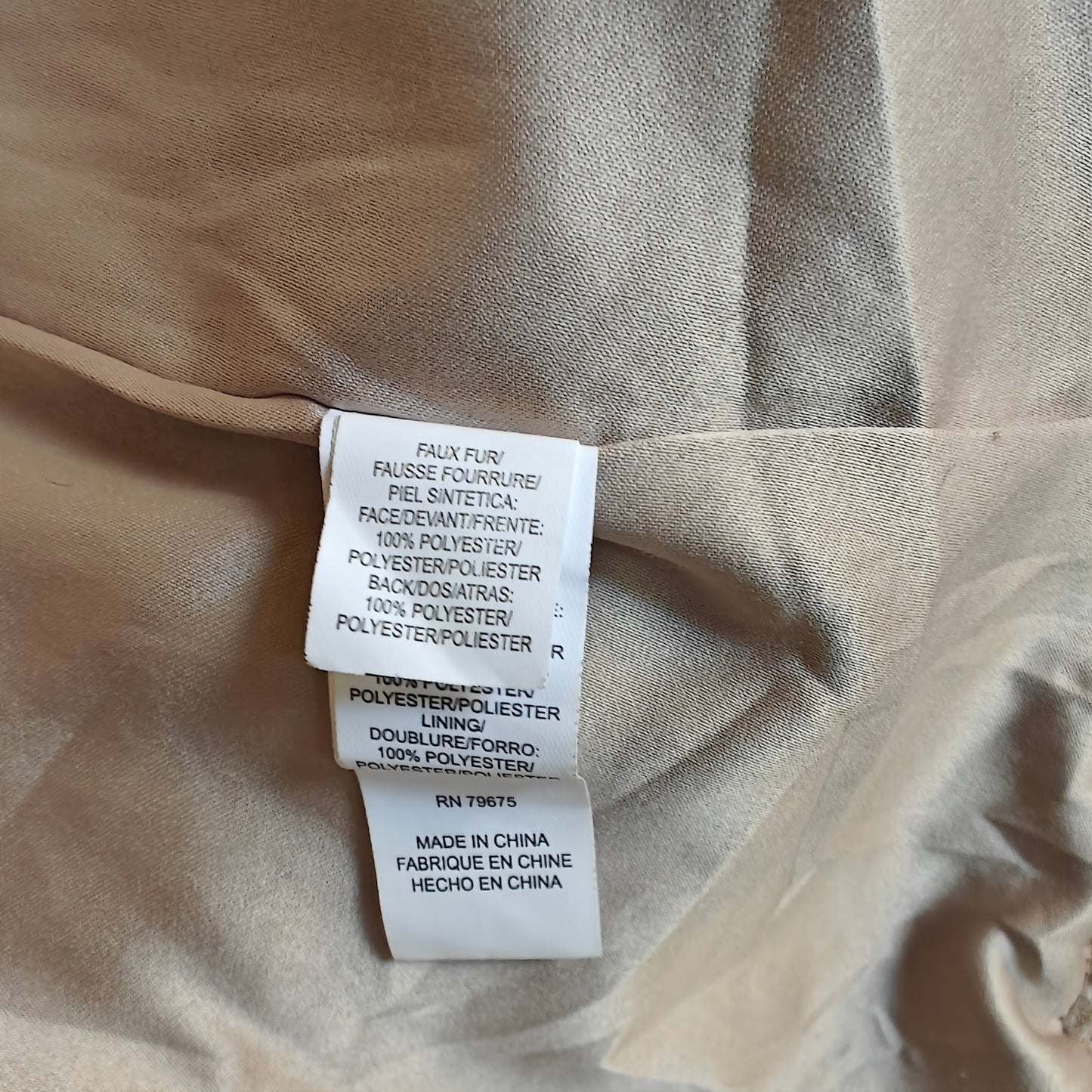 Lucky Brand Teddy Sherpa Coat Tan Faux Shearling, Size L