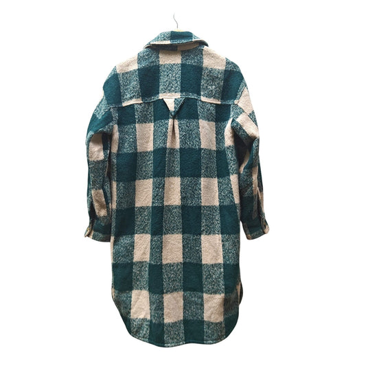 Avec Les Filles Green Plaid Oversized Shacket Coat Jacket Women’s Small