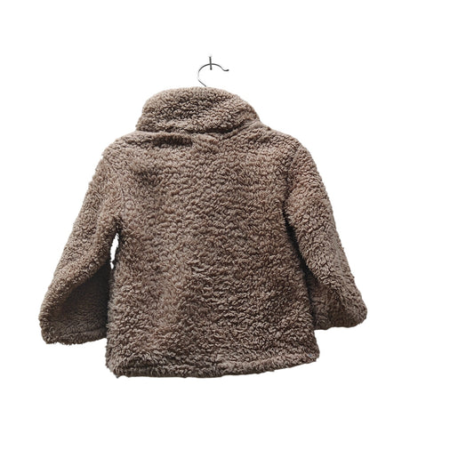 7 For All Mankind Kids Sherpa Fleece Zip Jacket Tan Teddy Coat Pockets