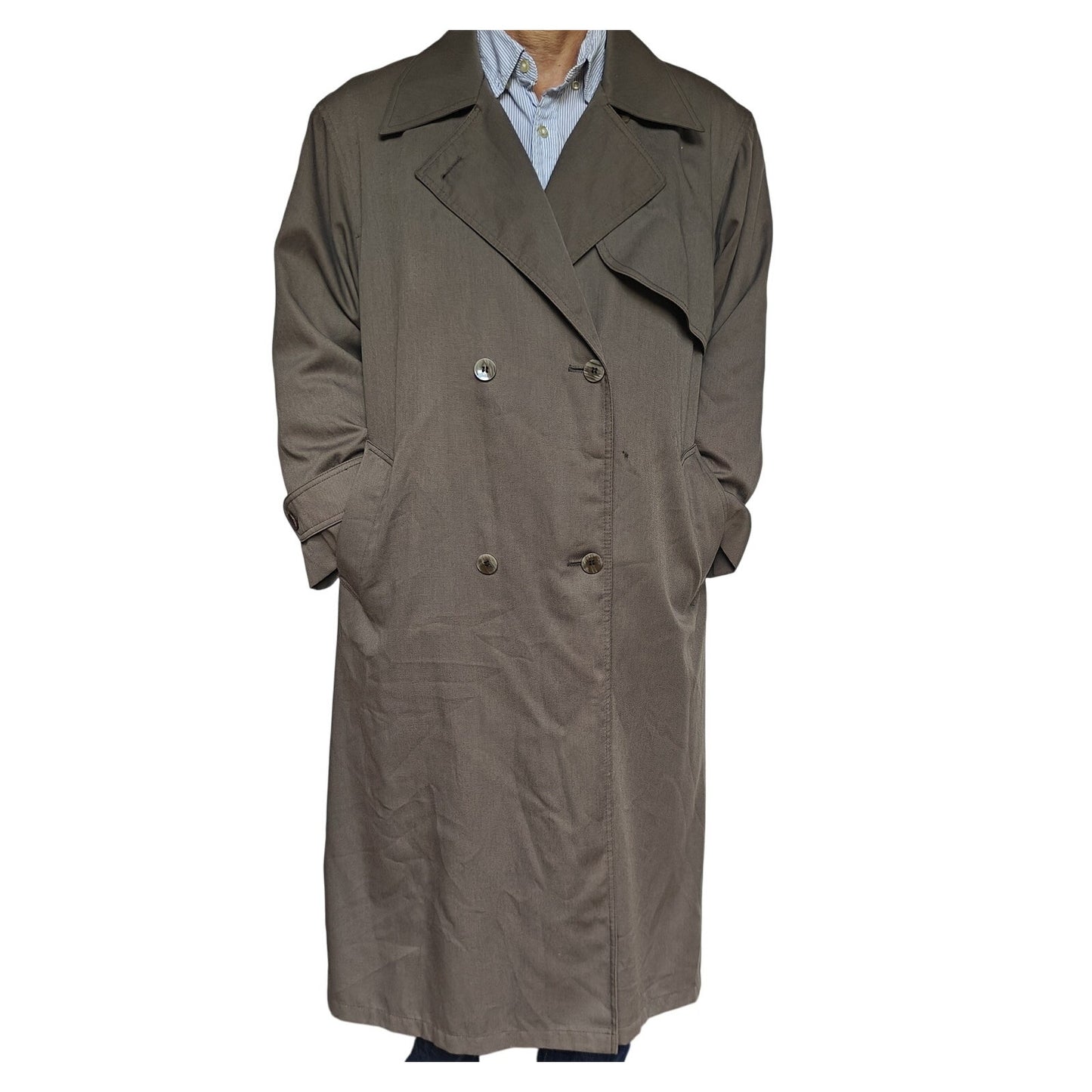 Vintage London Fog Trench Coat Women’s 14 Petite Long Belted Lined USA Made