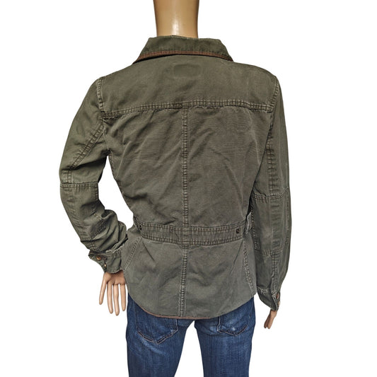 KUT from the Kloth Utility Jacket Women’s Small Olive Green Military Style Coat