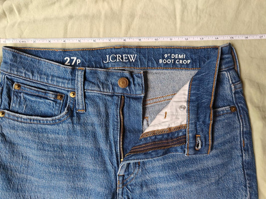 J Crew 9" Demi Boot Crop Jeans - Size 27P