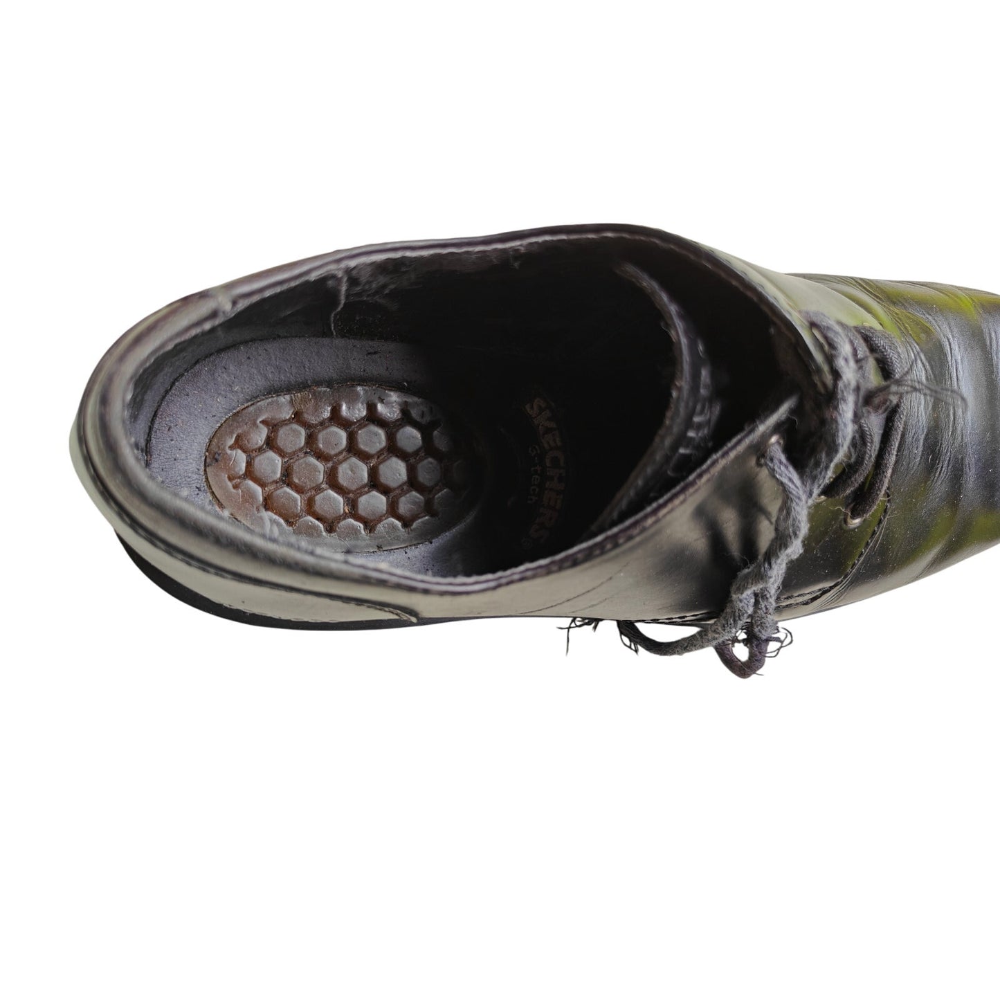 Skechers Black Leather Oxford Work Shoes Lace Up Comfort Slip Resistant Men’s 11
