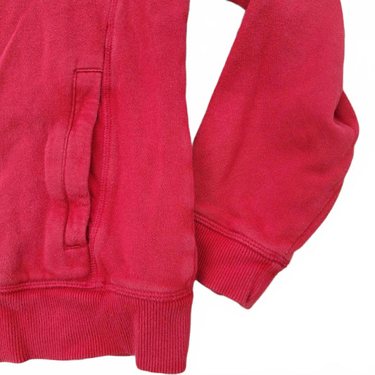 Nautica Red Full Zip Hoodie Sweatshirt with Embroidered Logo Size L