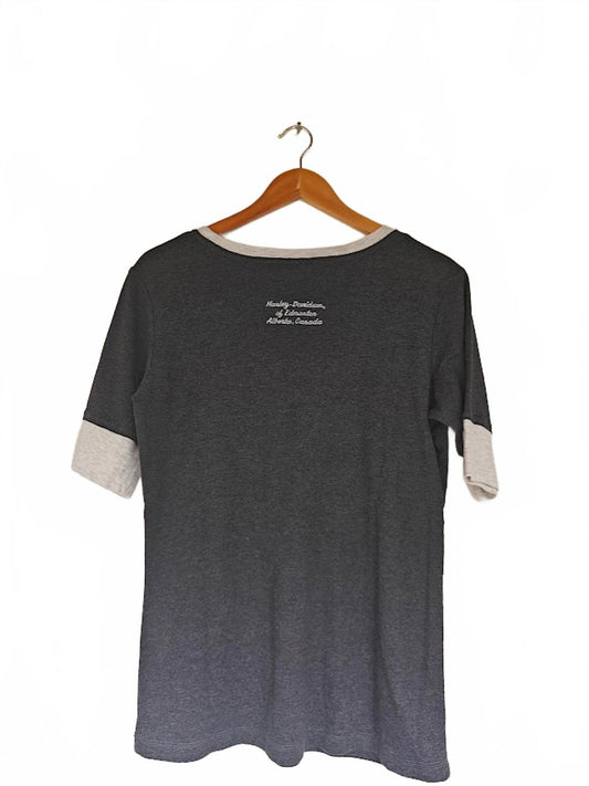 Harley Davidson Gray Ringer T-Shirt Women’s