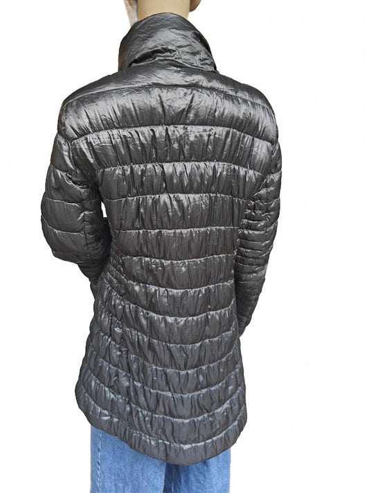 Laundry Gray Reversible Quilted Long Puffer Coat