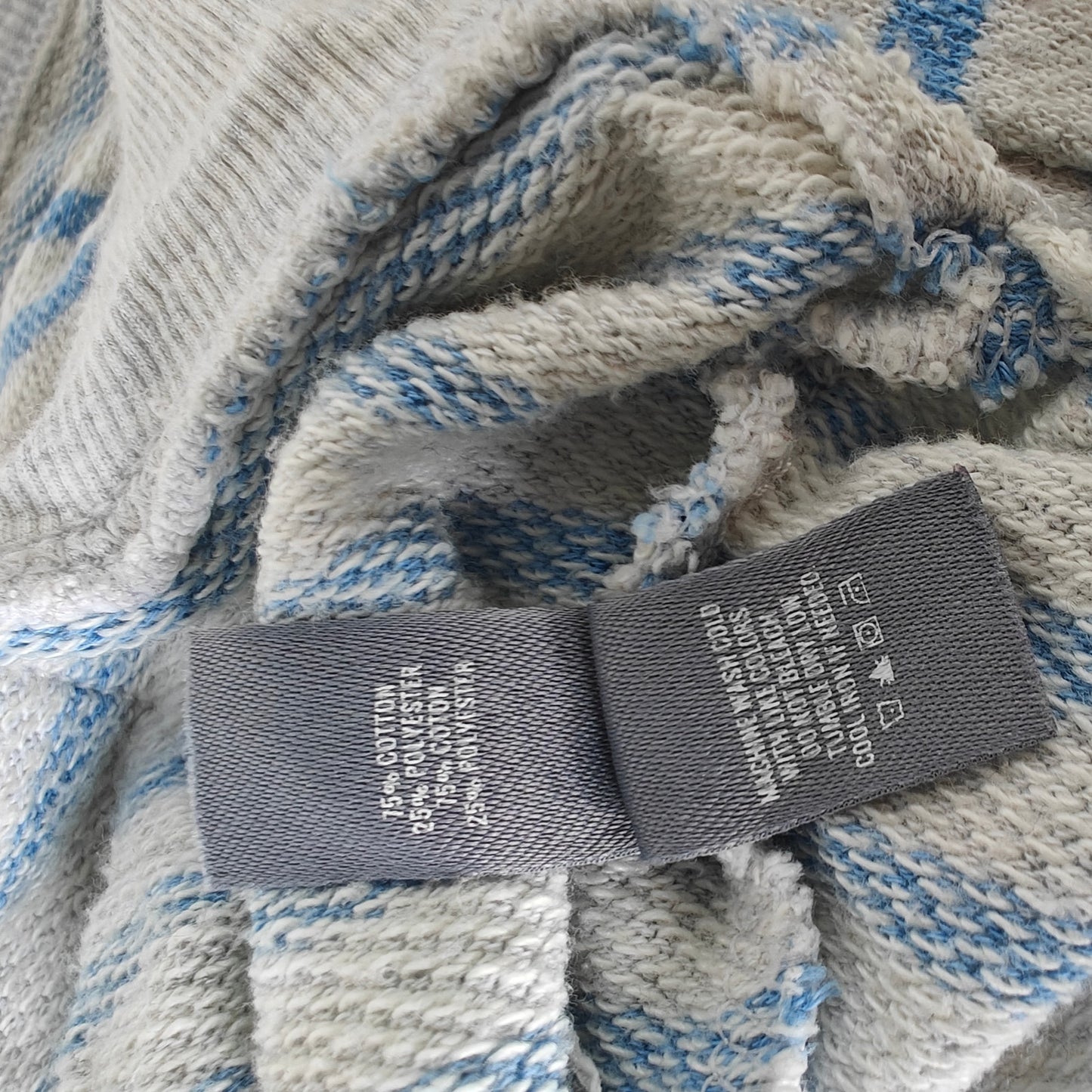 Aerie Blue Stripe Henley Waffle Knit Pullover Top Women’s Small