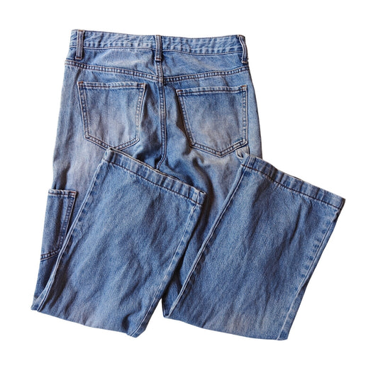 Y2K SONG Carpenter Jeans Women’s 7/26 Light Wash Utility Cargo Pockets