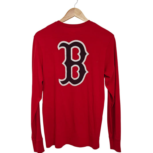 47 Brand Boston Red Sox Red Long Sleeve Shirt Big B Logo Mens Small