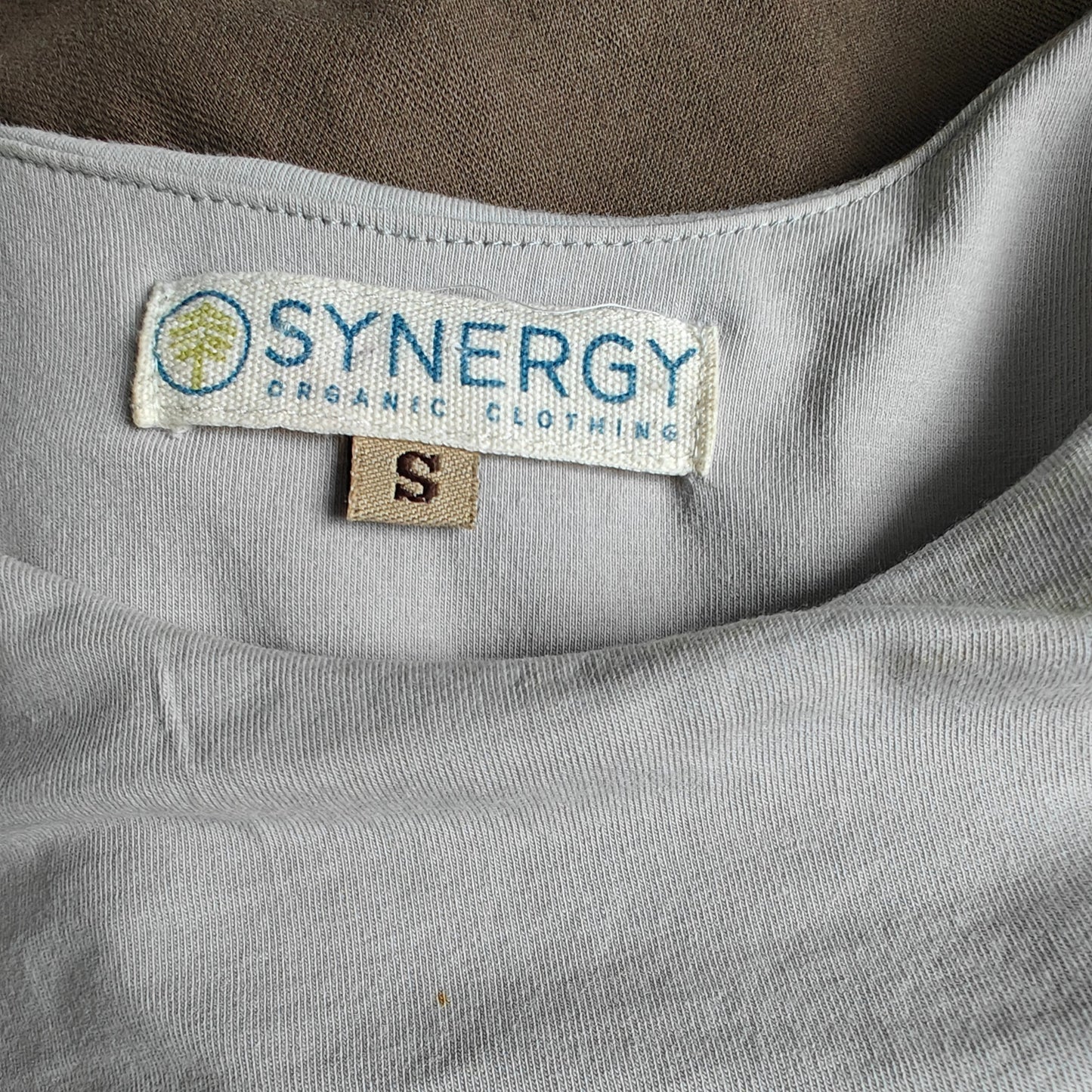 Synergy Organic Cotton Wing Print Tank Dress Sz S Gray Bodycon Midi