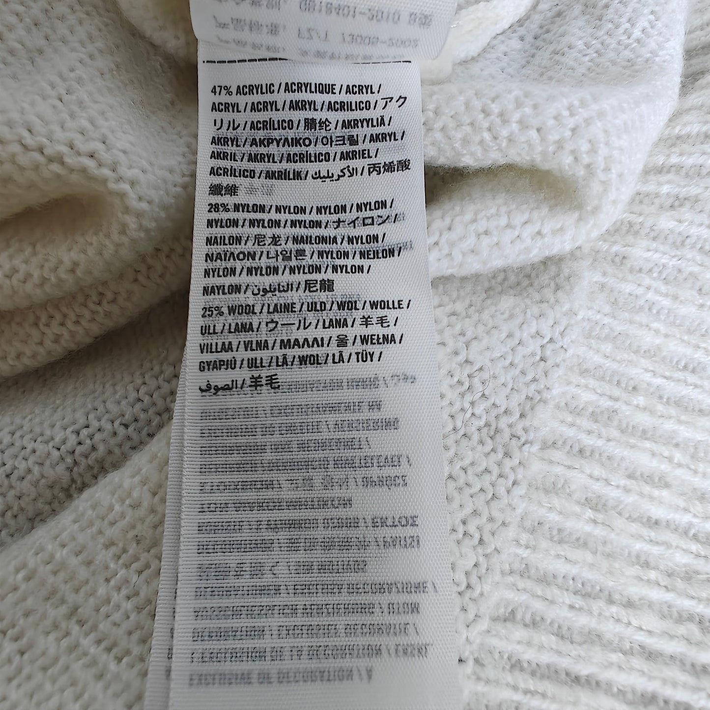 Abercrombie & Fitch Wool-Blend V-Neck Sweater Ivory Women’s Small