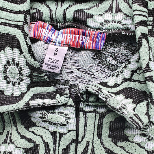 Urban Outfitters Retro Patterned Long Sleeve Zipper Onepiece Romper S