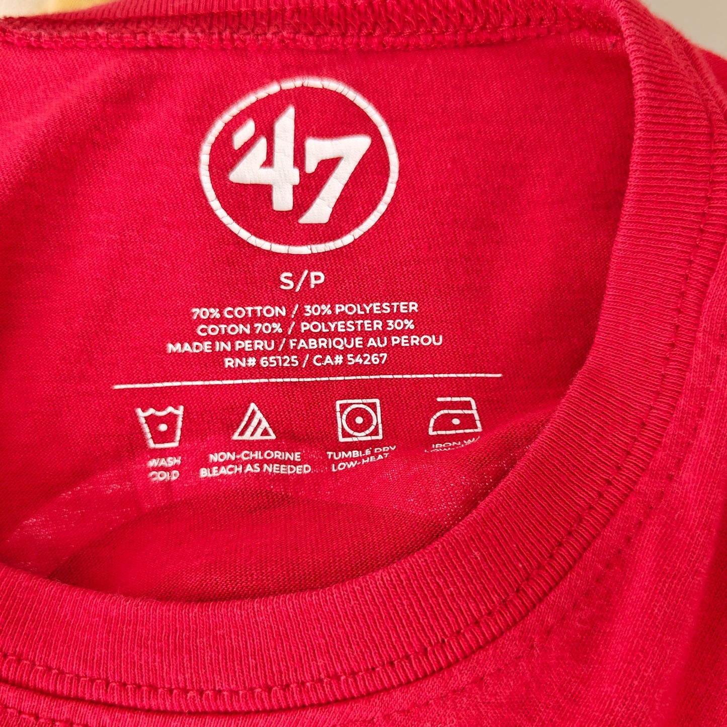 47 Brand Boston Red Sox Red Long Sleeve Shirt Big B Logo Mens Small