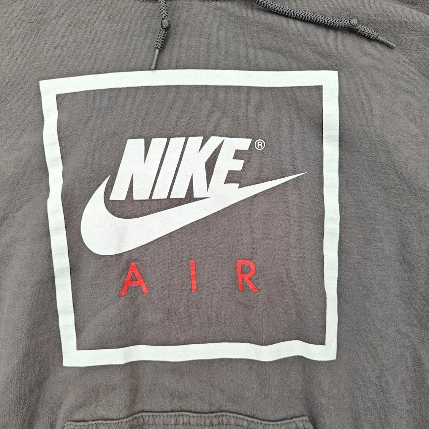 Nike Air Gray Hoodie Men’s Large Pullover Sweatshirt Streetwear Logo Graphic