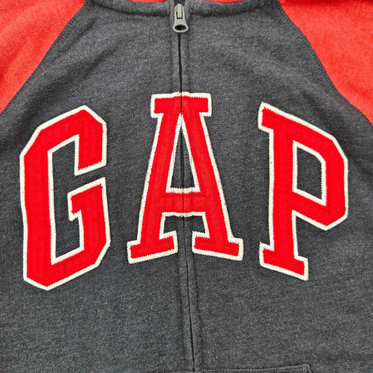GAP Kids Full Zip Hoodie Red Gray Logo Sweatshirt Size XL Youth Boys Girls