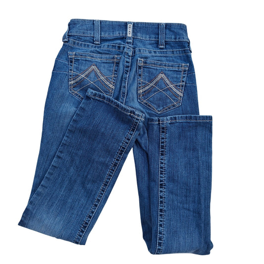 Ariat REAL Denim Mid Rise Straight Jeans Women’s 25R Blue