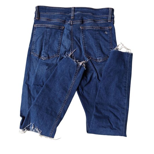 Rag & Bone High-Rise Ankle Skinny Jeans Distressed Blue Denim Women’s 28