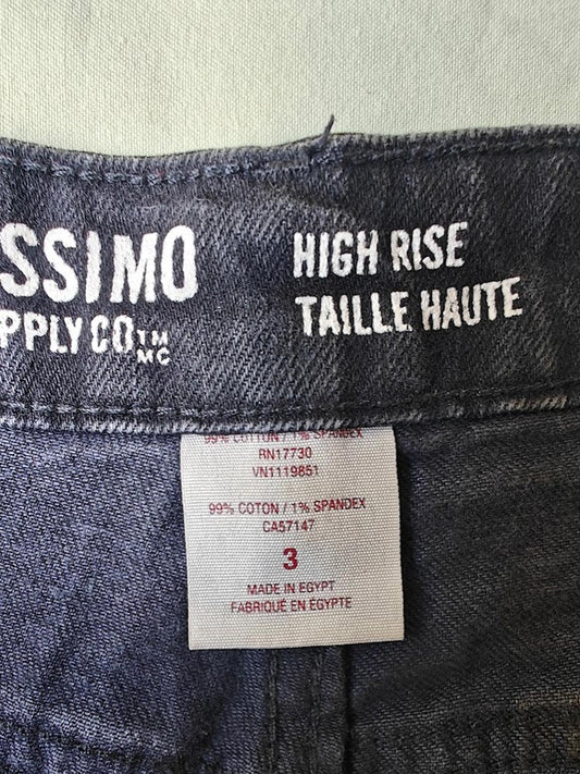 Mossimo High Rise Black Cut Off Jean Shorts - Size 3