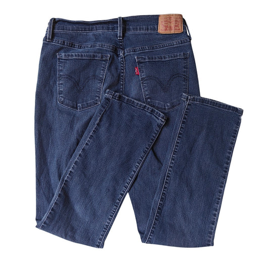 Levi's 505 Straight Leg Jeans Blue Denim Classic Fit Zip Fly 5-Pocket Size 4