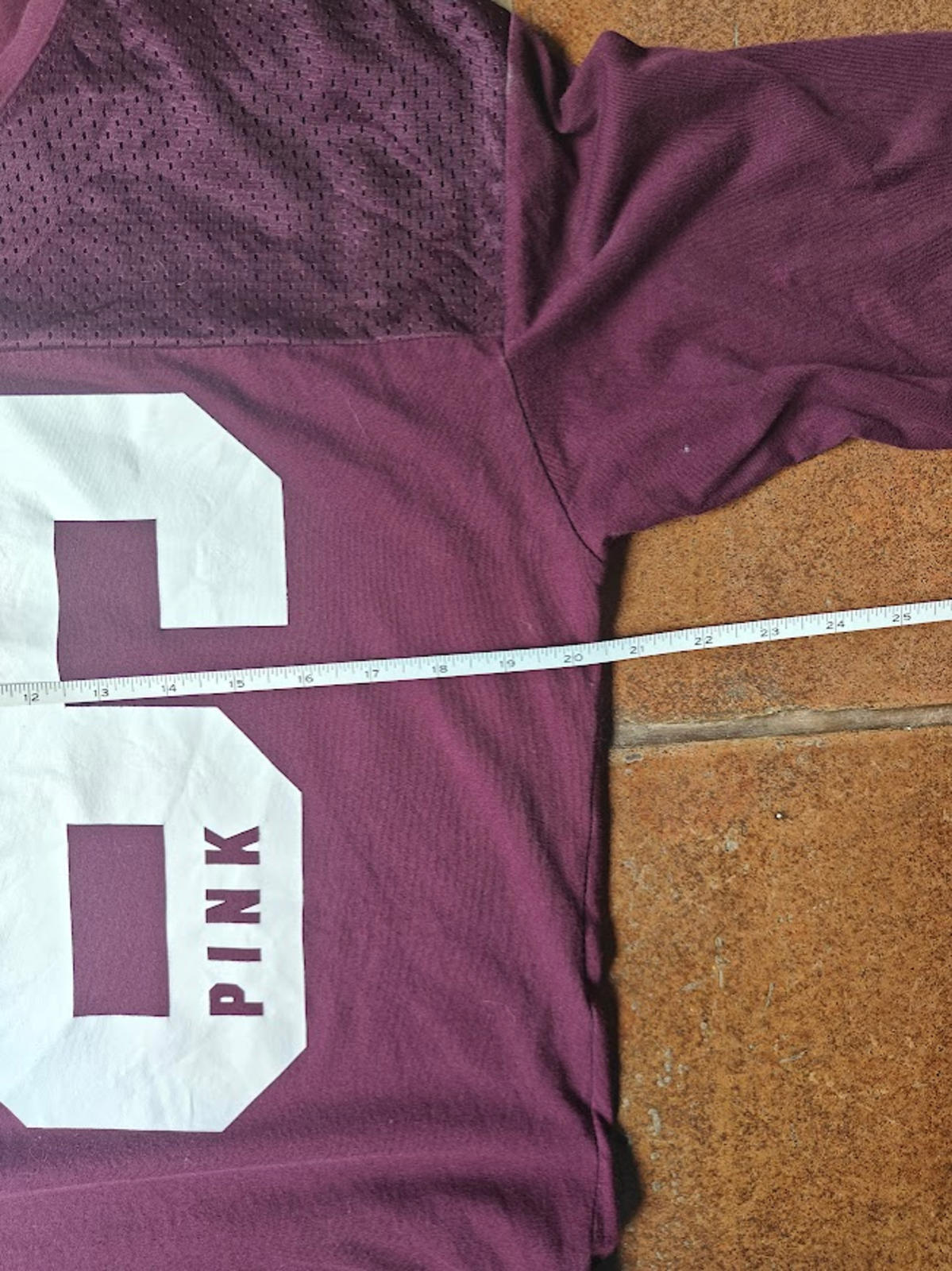 Pink Brand Burgundy Sports Jersey - Size S
