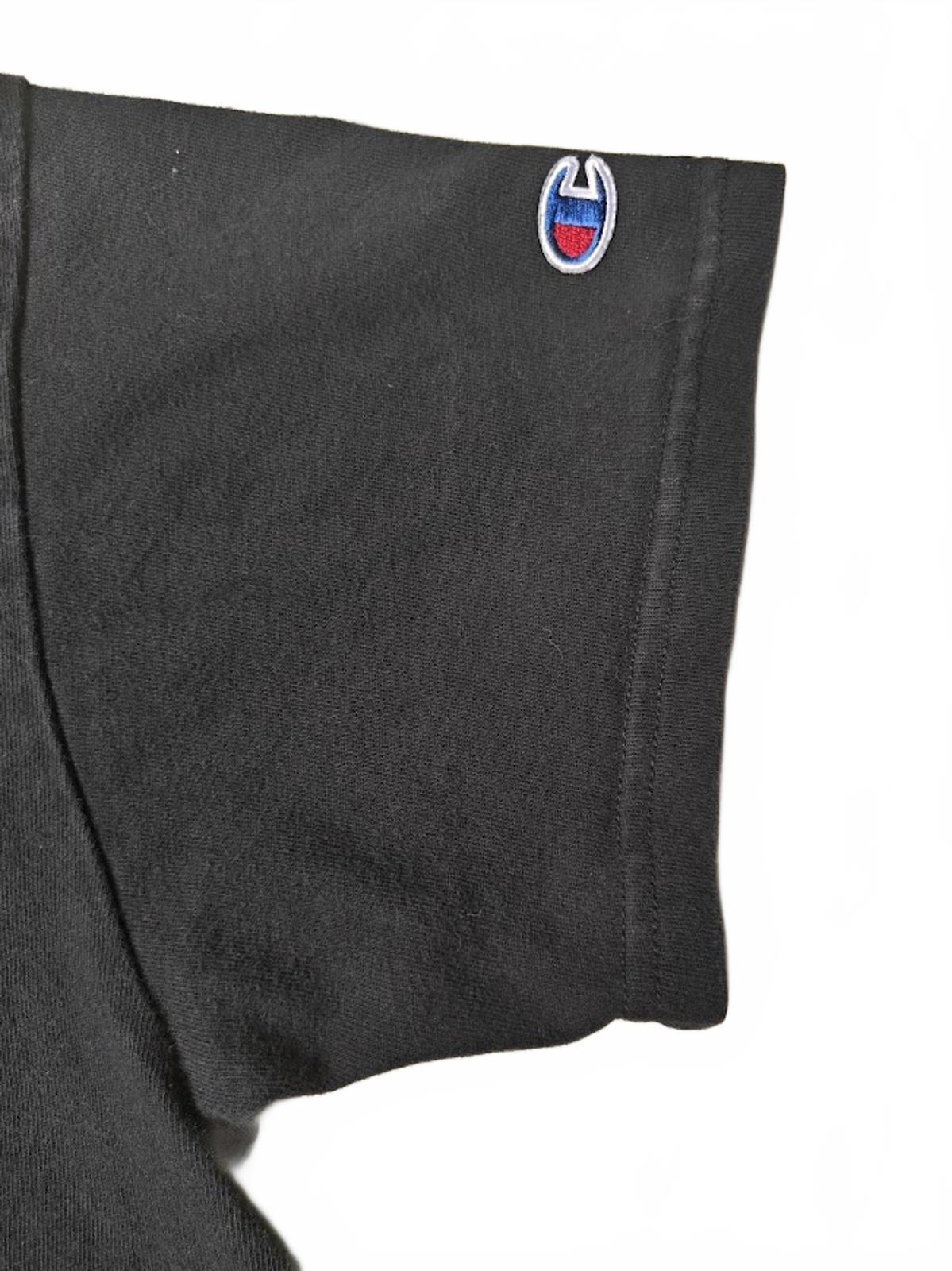 Champion Black Crop Tee With Pink/Blue Patch - Size M