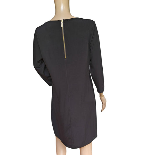 Michael Kors Black 3/4 Sleeve Sheath Dress with Back Zip Size XS