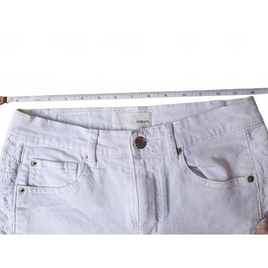Garage White Retro High Rise Denim Shorts Size 5