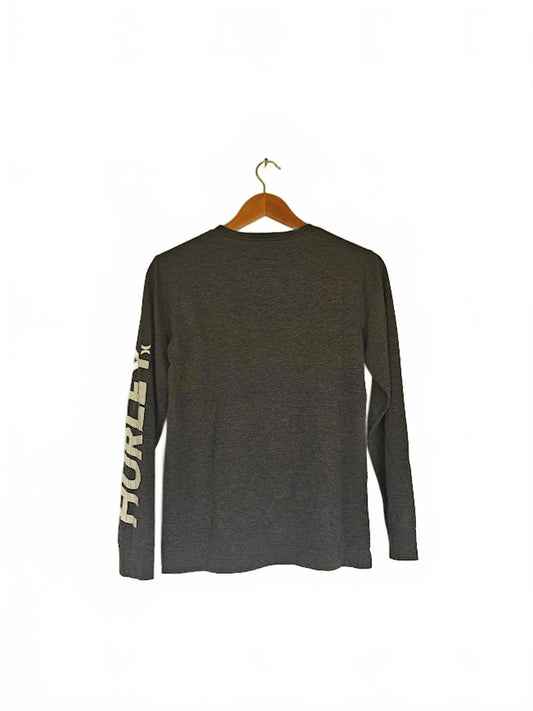 Hurley Boys Gray Long Sleeve Logo T-Shirt Size M