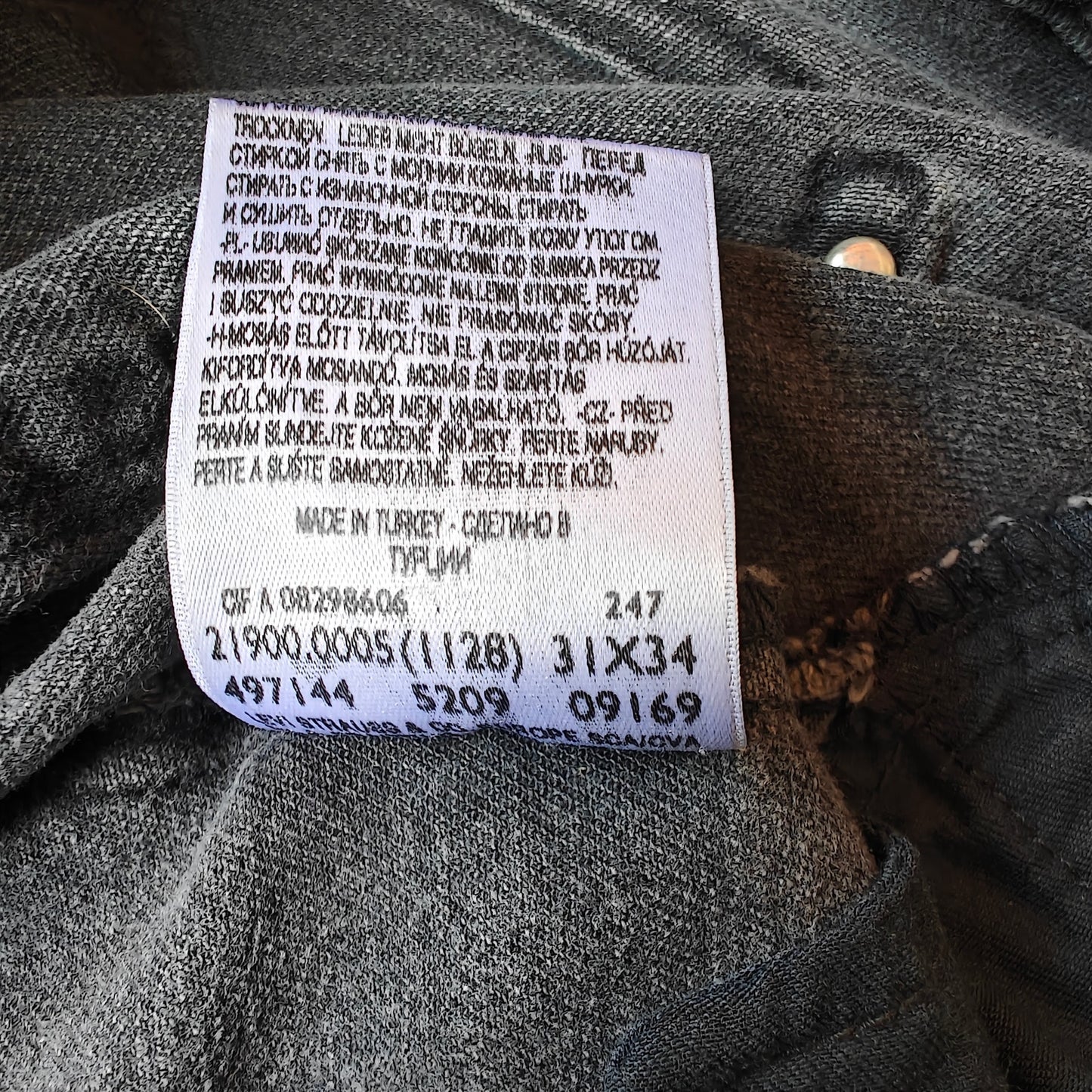 Levi’s EU Gray Moto Zip Jeans 31x34, Made in Turkey (2009)