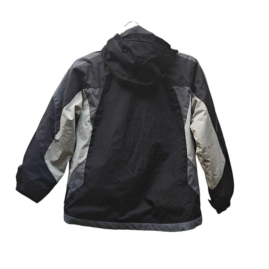 Free Country Kids Ski Jacket Black Gray Hooded Waterproof Winter Coat
