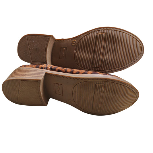 George Leopard Print Ankle Boots Women’s Size 7 Zip Up Booties Animal Print