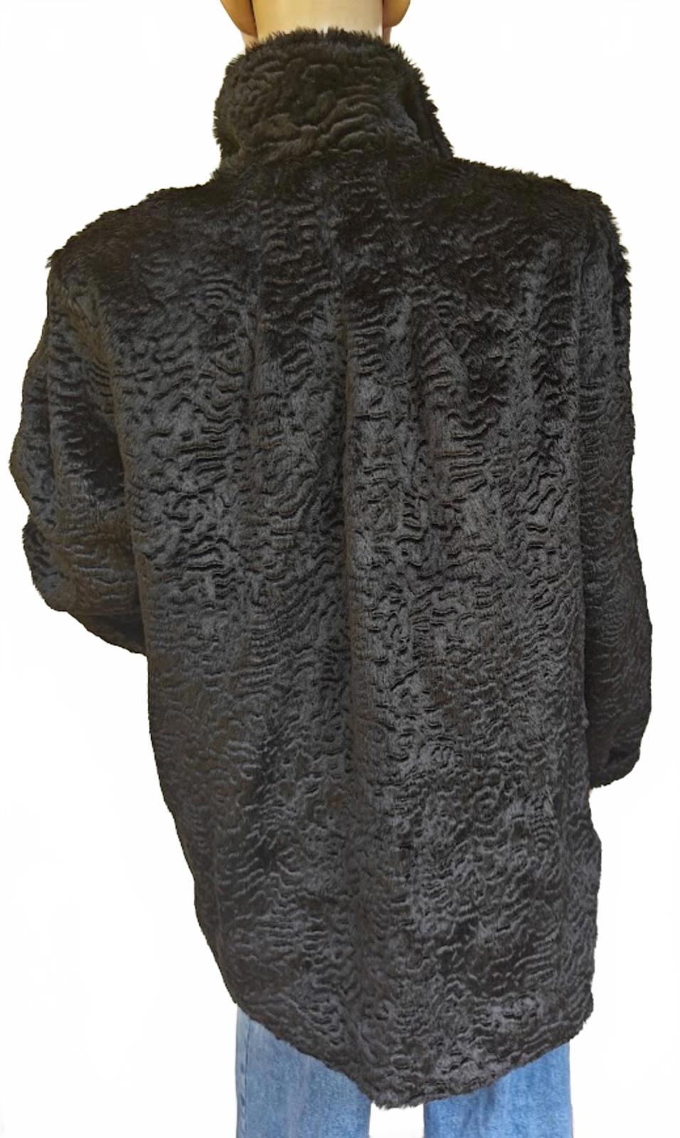 Vintage Betmar Faux Fur Black Coat - Size M