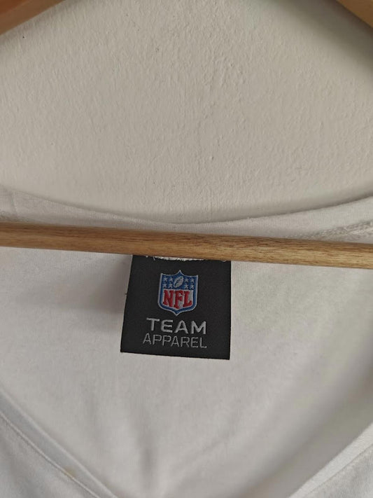 Chicago Bears White Sequin V-Neck Tee - Size 2XL