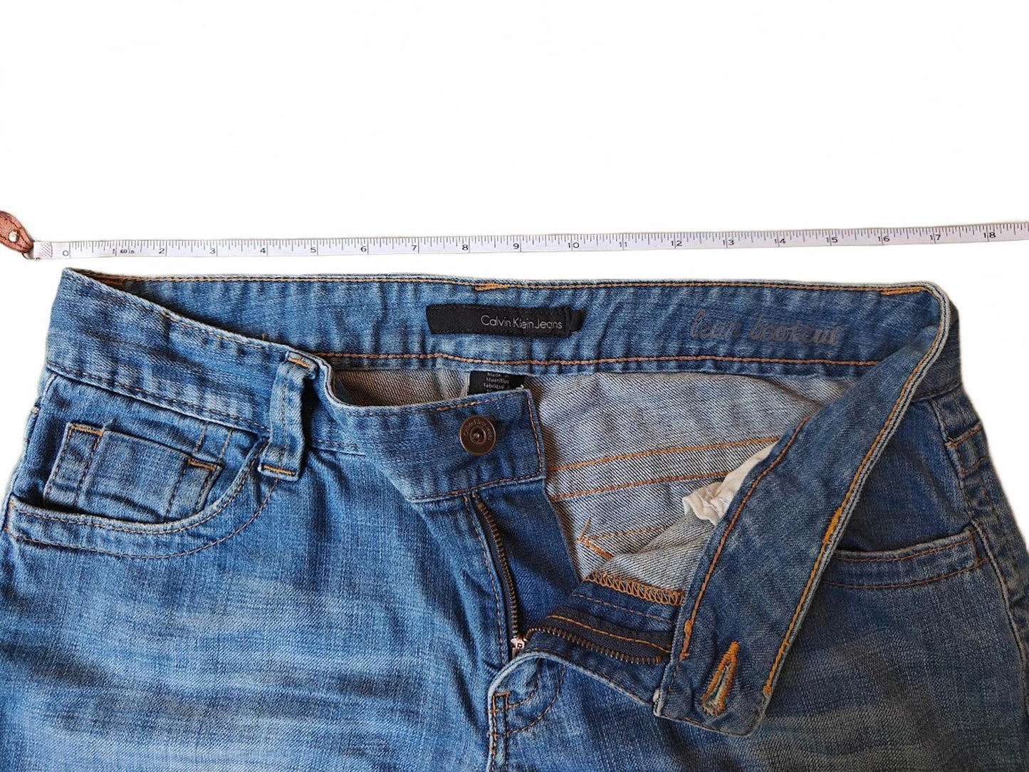 Calvin Klein Straight Leg Mid Rise Jeans - Size 10