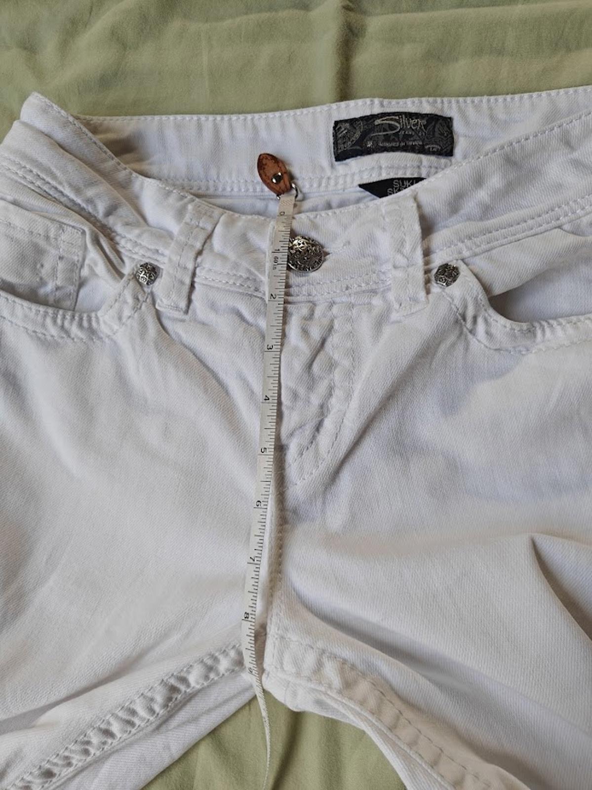 Silver Suki Skinny Jeans in White - Size 28/31