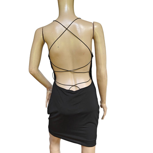 Just Quelle Black Strappy Backless Mini Dress NWT Sexy Bodycon Party Clubwear