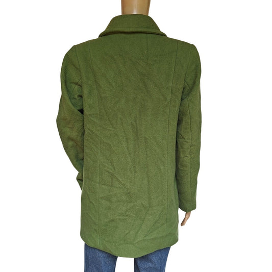 Centigrade Green Wool Blend Peacoat Women’s Double Breasted Winter Coat