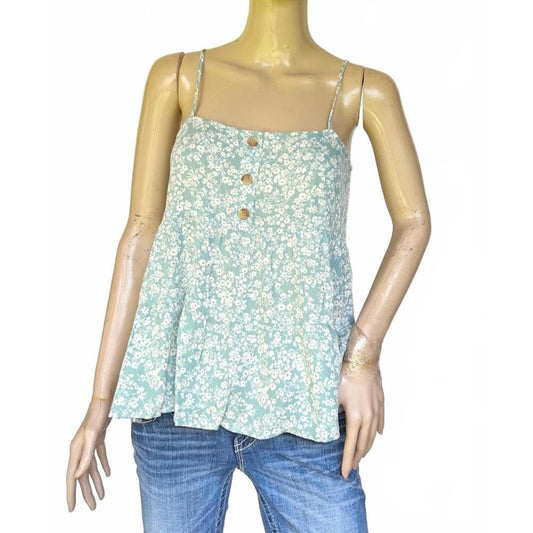 Paper Crane Floral Button Cami Tank Top Size XS