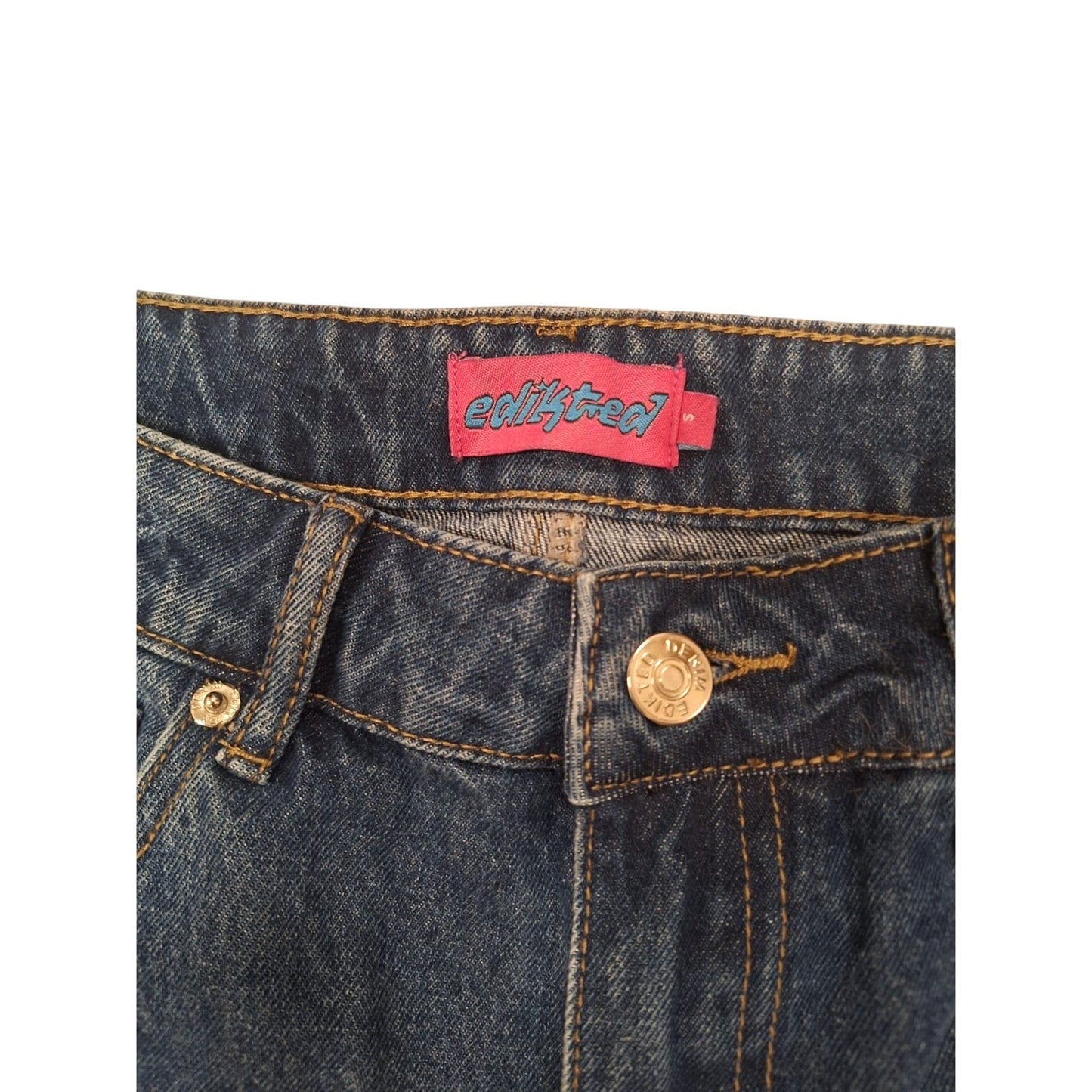 Edikted Wide-Leg Jeans Women’s S Blue 5-Pocket Y2K Denim