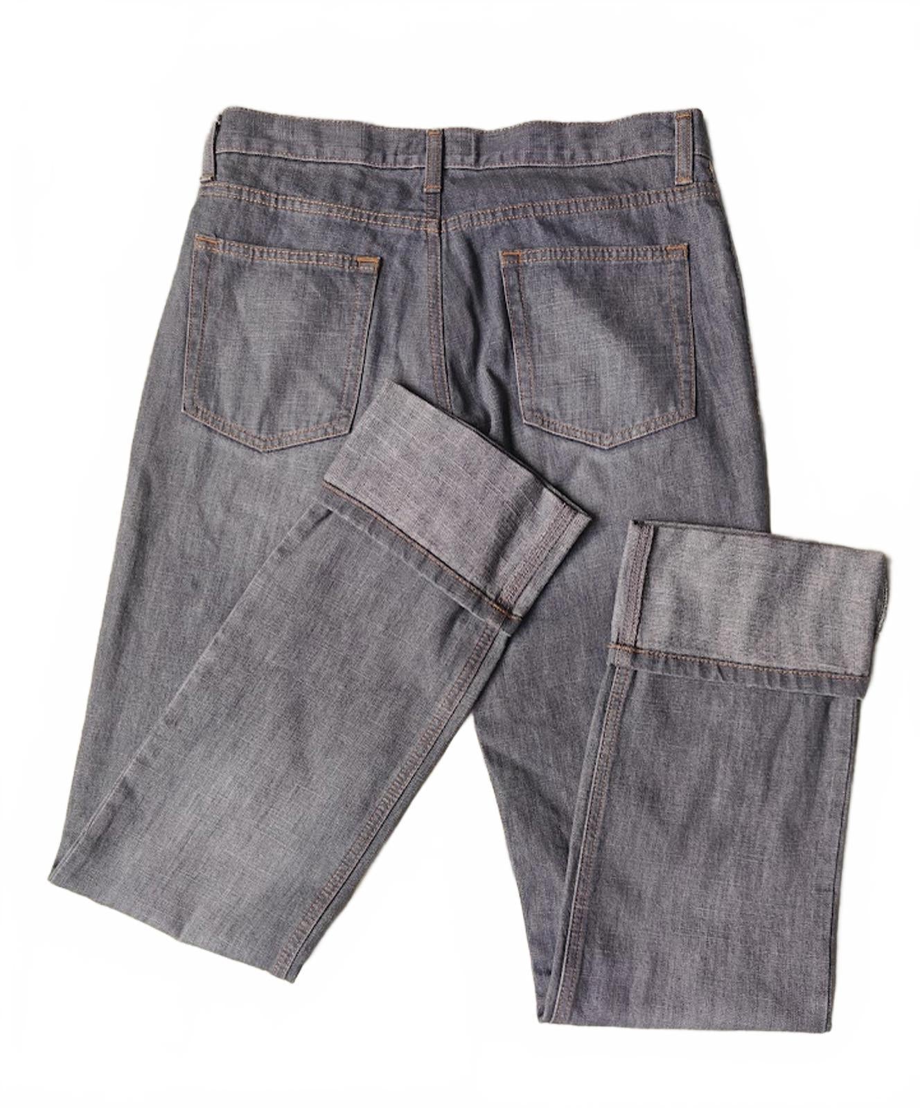 Moda International Gray Straight Leg Button Fly Jeans - Size 6