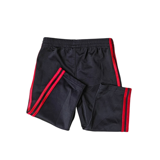 Adidas Toddler Track Pants 18M Black Red 3-Stripes Tricot Elastic Waist