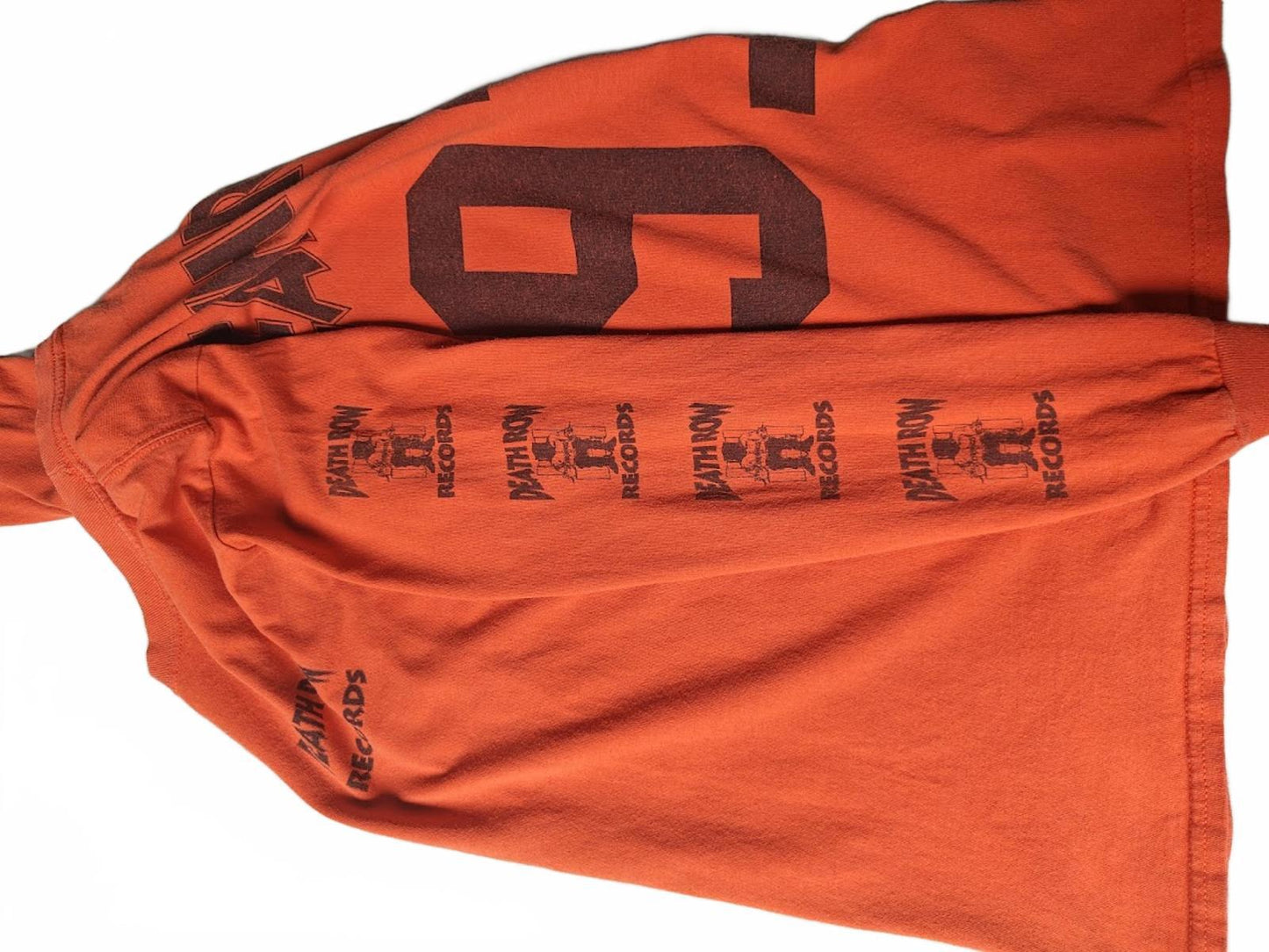 Death Row Records Orange Long Sleeve T-Shirt - Size S