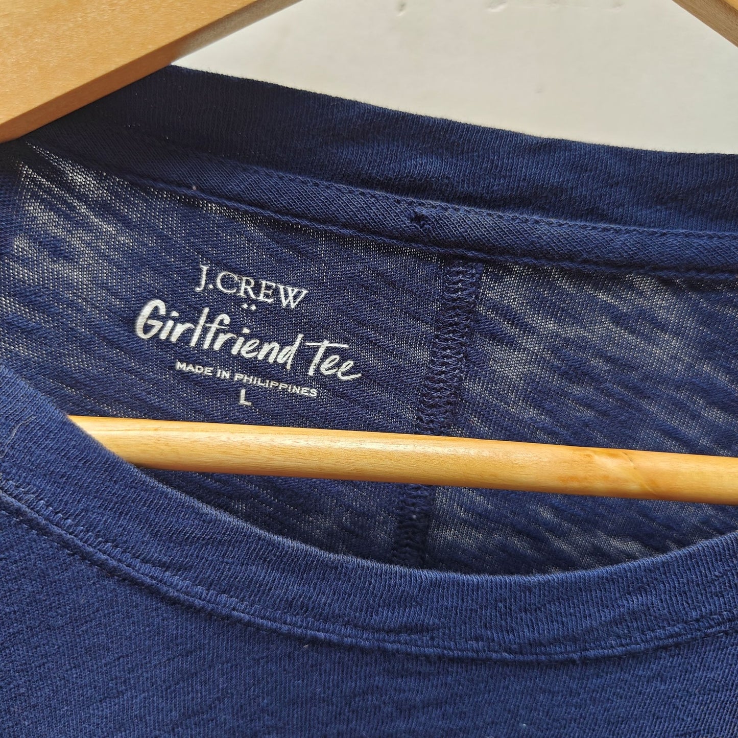 J.Crew Long-Sleeve Slub Cotton Tee Navy Crewneck Basic Staple