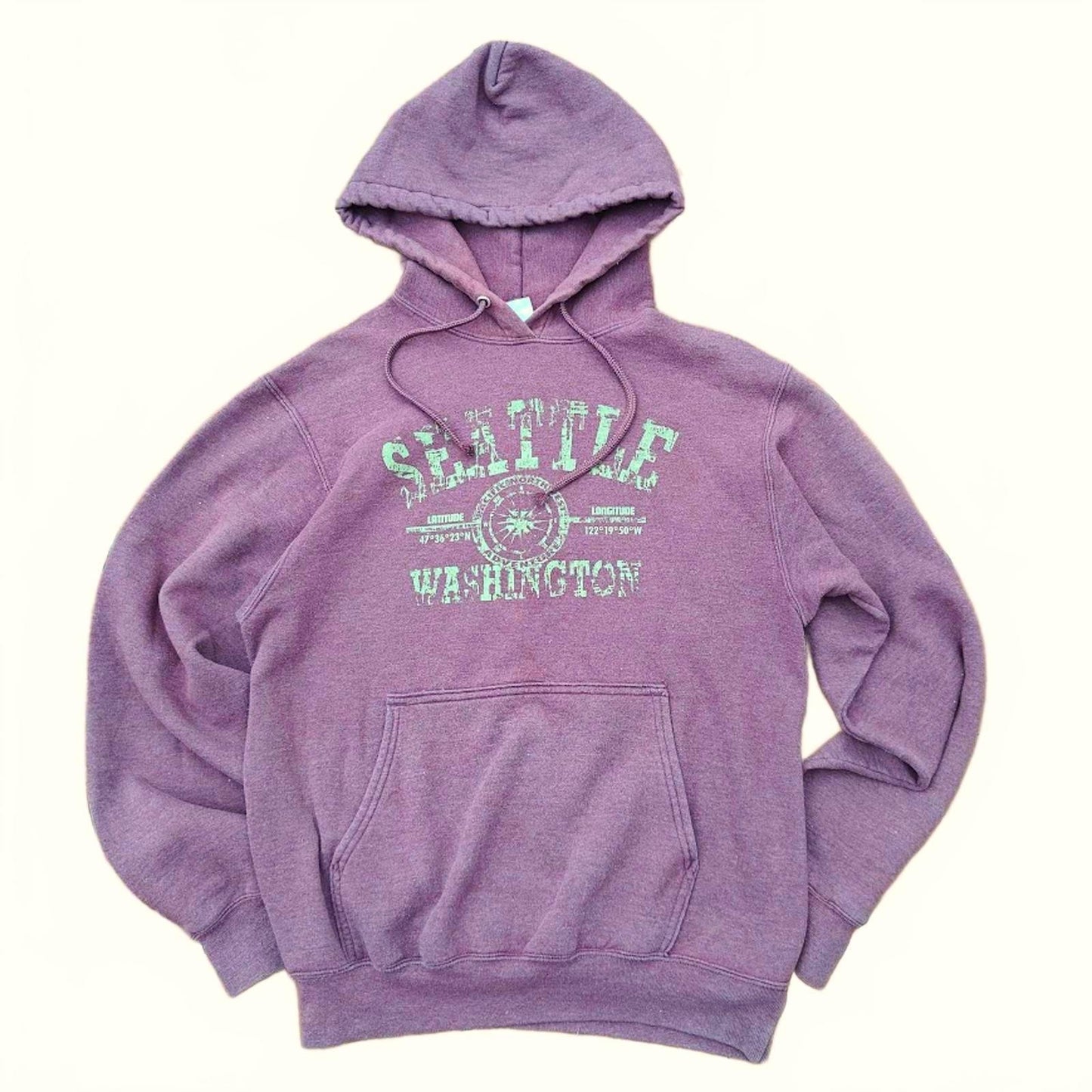 Seattle Washington Hoodie Unisex Pullover Sweatshirt Purple Graphic Travel
